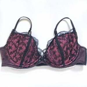 Victoria’s Secret Black and Pink Lace Bra 36B